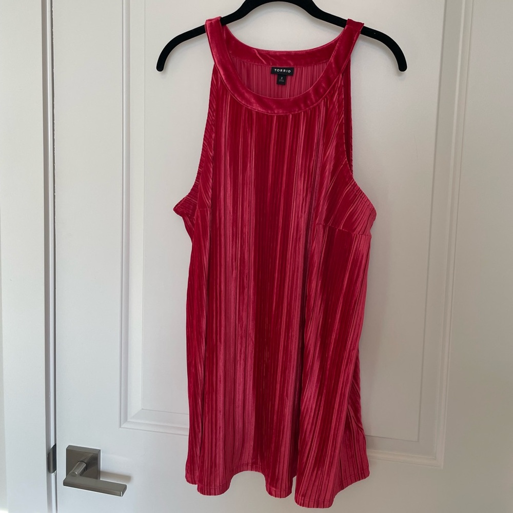TORRID RED VELVET DRESSY TANK SIZE 2X